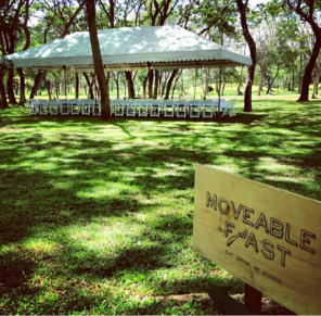 Moveable Feast at Holy Carabao Farms featuring Chef Jenny Burns... The signage we provided as we also love printing on wood!
